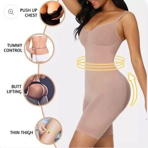 NWT Nilit Shapewear Tummy Control Bodysuit Mid Thigh Butt Lifter Shorts XS Small